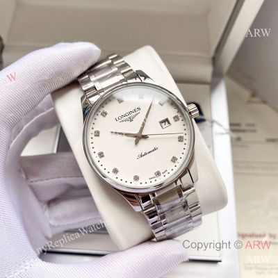High Quality Replica LONGINES Men's Watch Two-Tone 316L Stainless Steel Strap Different Colors Face Dial Silver Case Watch 40*12mm